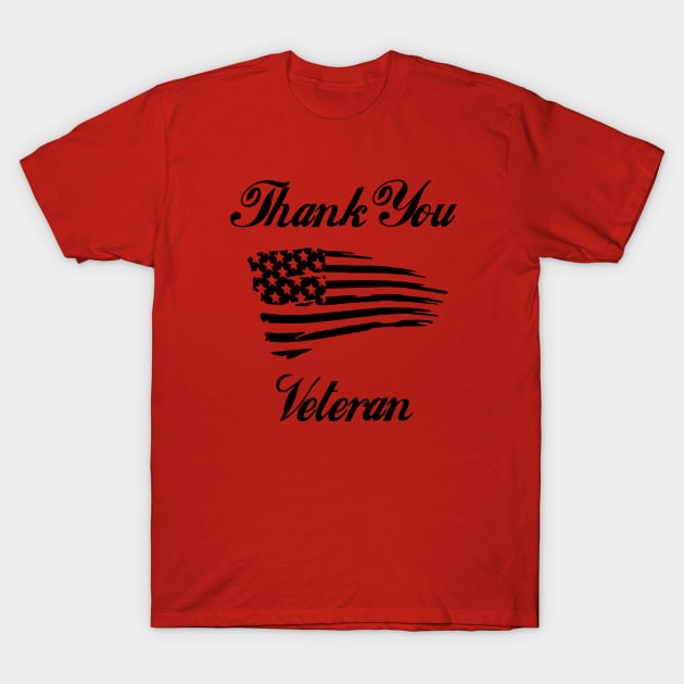 Thank You, Veteran T-Shirt by KayBee Gift Shop